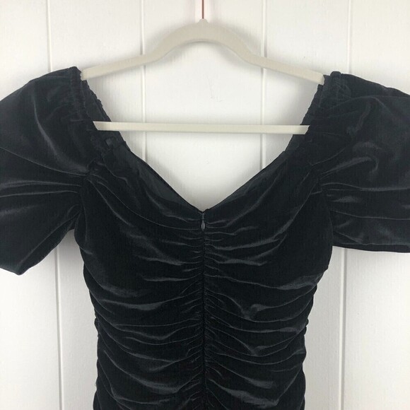 Anthropologie Hutch Womens Ruched Puff-Sleeved Mini Dress Size 4 - Picture 12 of 16